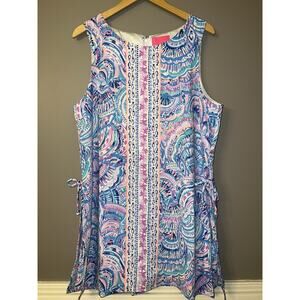 LILLY PULITZER Donna Romper Happy As Clam Engineered Romper Blue Pink Summer